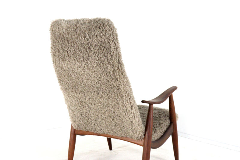 Mid century modern Armchair brown doodle (1) - total restoration - unique