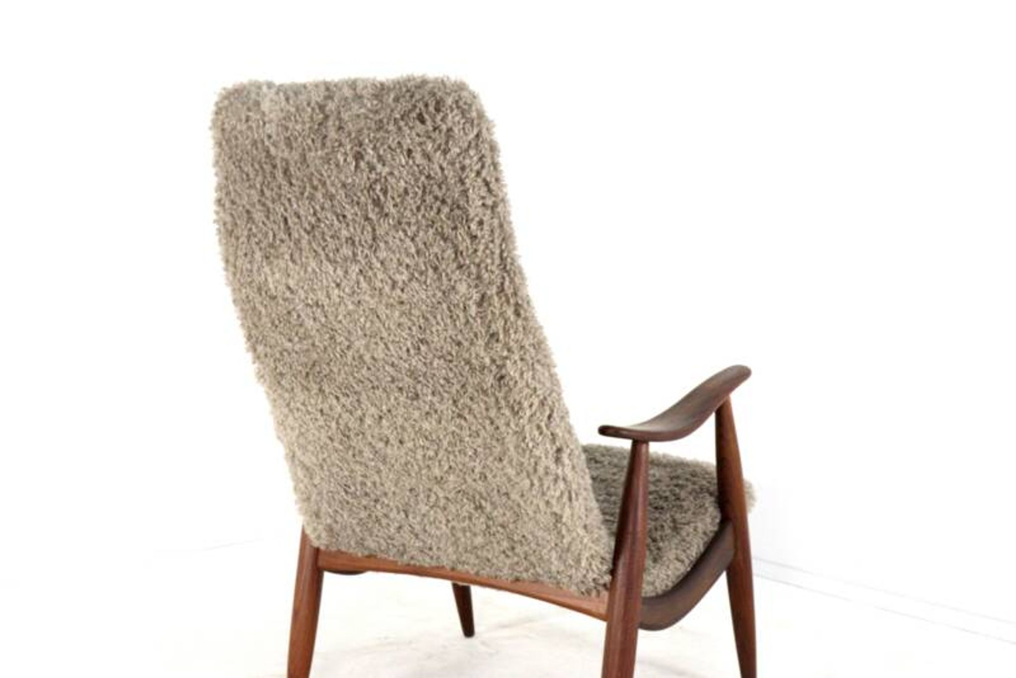 Fauteuil moderne du milieu du siècle en doodle marron (1) - restauration totale - unique