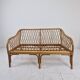 Mid-Century Italian Rattan & Bamboo Settee, ca. 1970