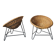 Pair of mid century bamboo and iron pod chairs, 1960s