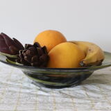 Green blown glass dish