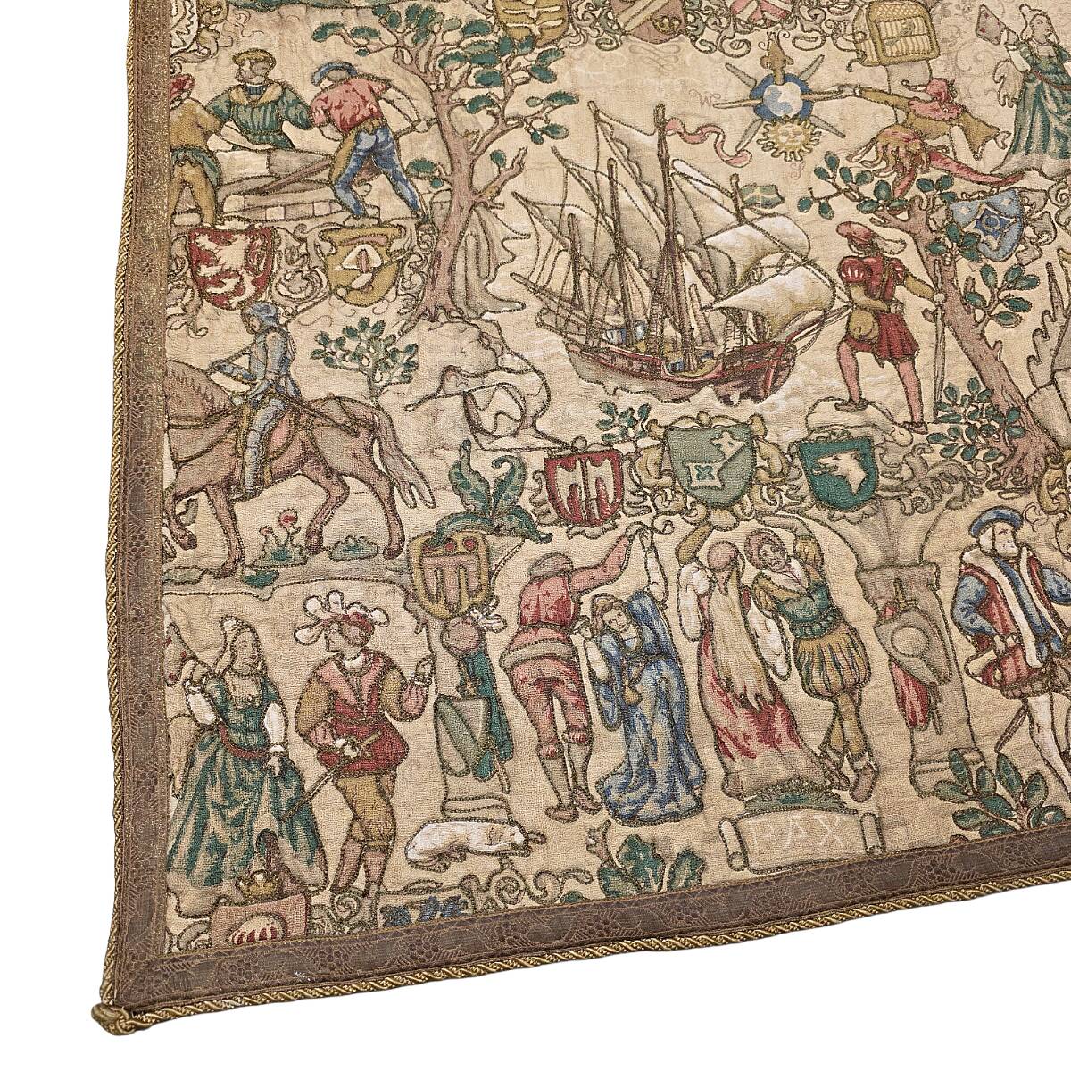 Vintage Rosel Wall Tapestry With Medieval Decor, 1950s