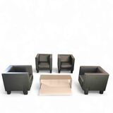 4 x Black Leather Poltrona Frau Moji Armchairs / sofa by Shigeru Uchida
