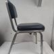 Paire de chaise design vintage 1960 aluminium skaï noir