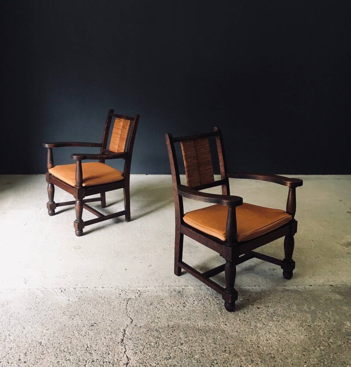 Mid-Century Modernist Armchairs in the style of Francis Jourdain, France, 1940s, Set of 2