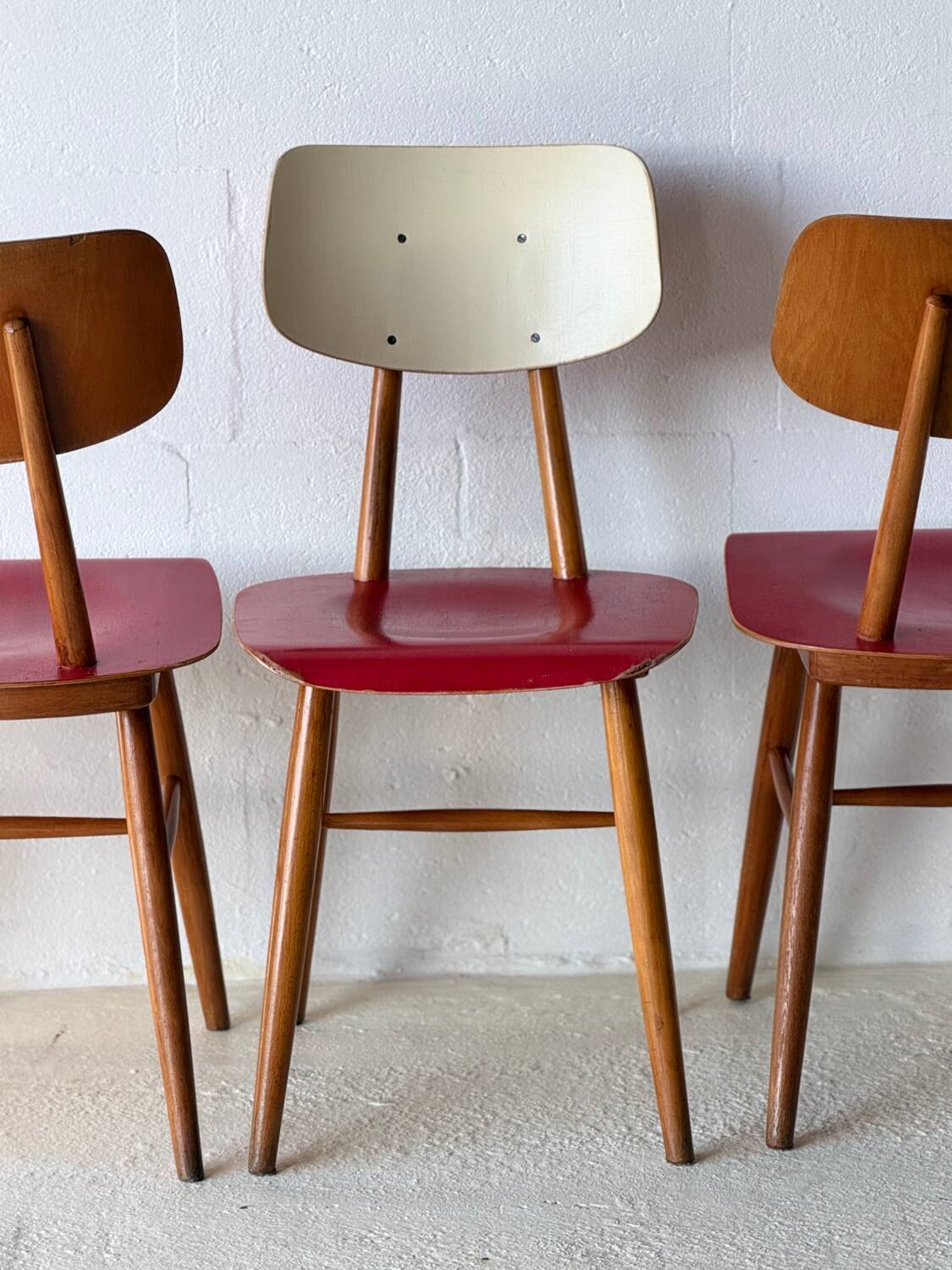 Dining Red Chairs by TON, 1960’