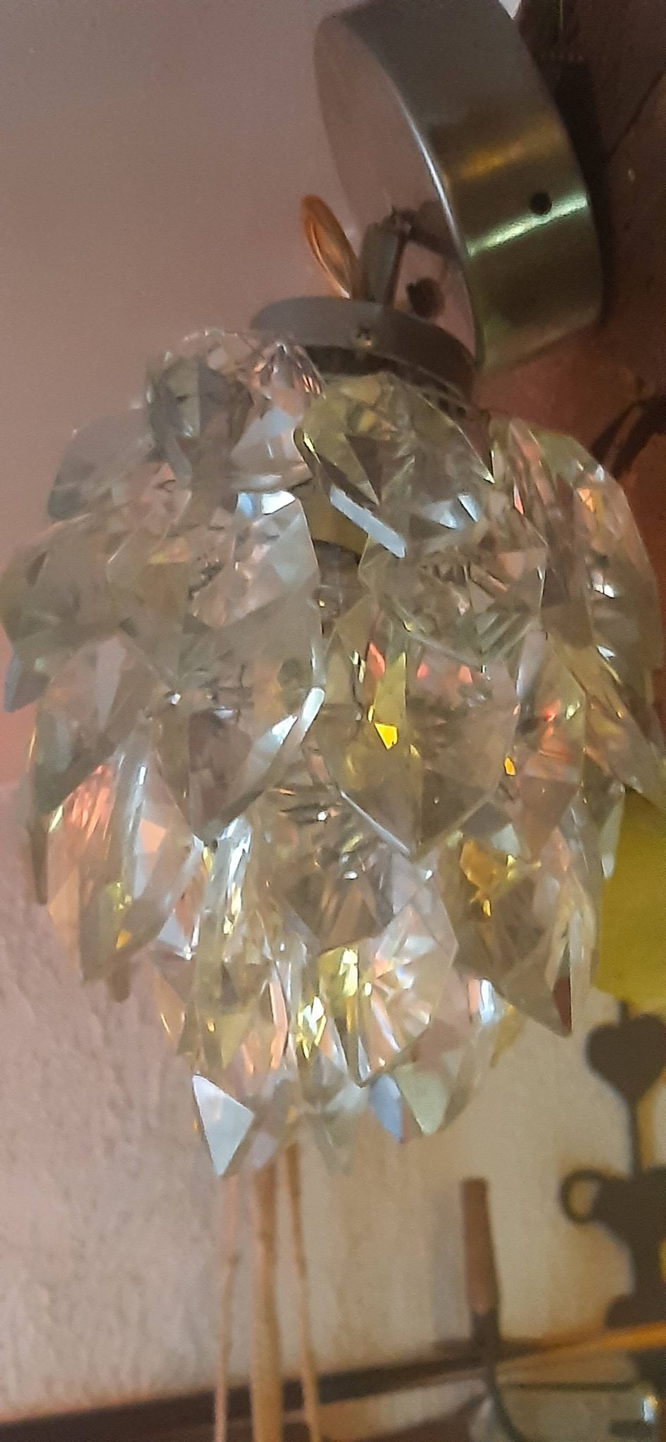 Lustre pampilles glycine / verre / cristal