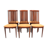 Series of six Scandinavian chairs in solid teak