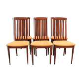 Series of six Scandinavian chairs in solid teak