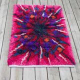 Swedish Tibetan Rya rug with flower by Jagarz for Rya