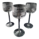 3 cut crystal white or rosé wine glasses