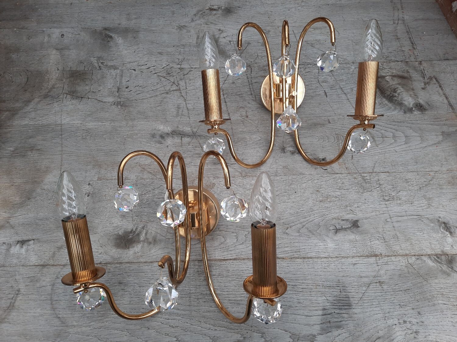 Pair of 1970's Boulanger gilt wall sconces