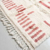 Moroccan Berber beni ouarain ecru rug with colorful patterns 256x147cm