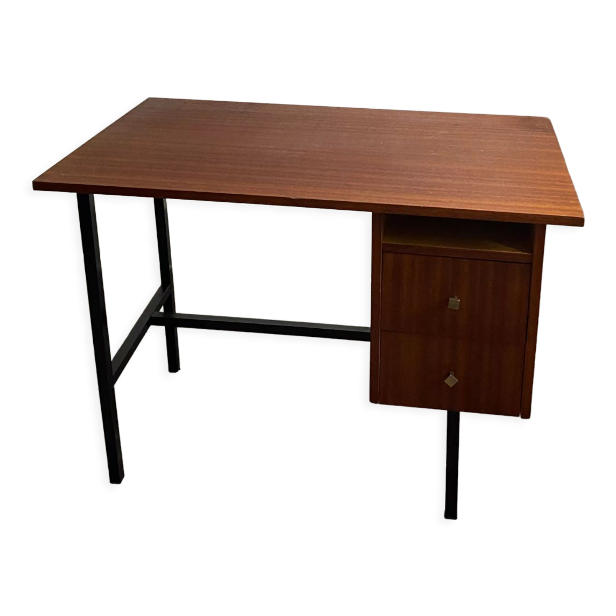 Vintage wood and metal desk 60s