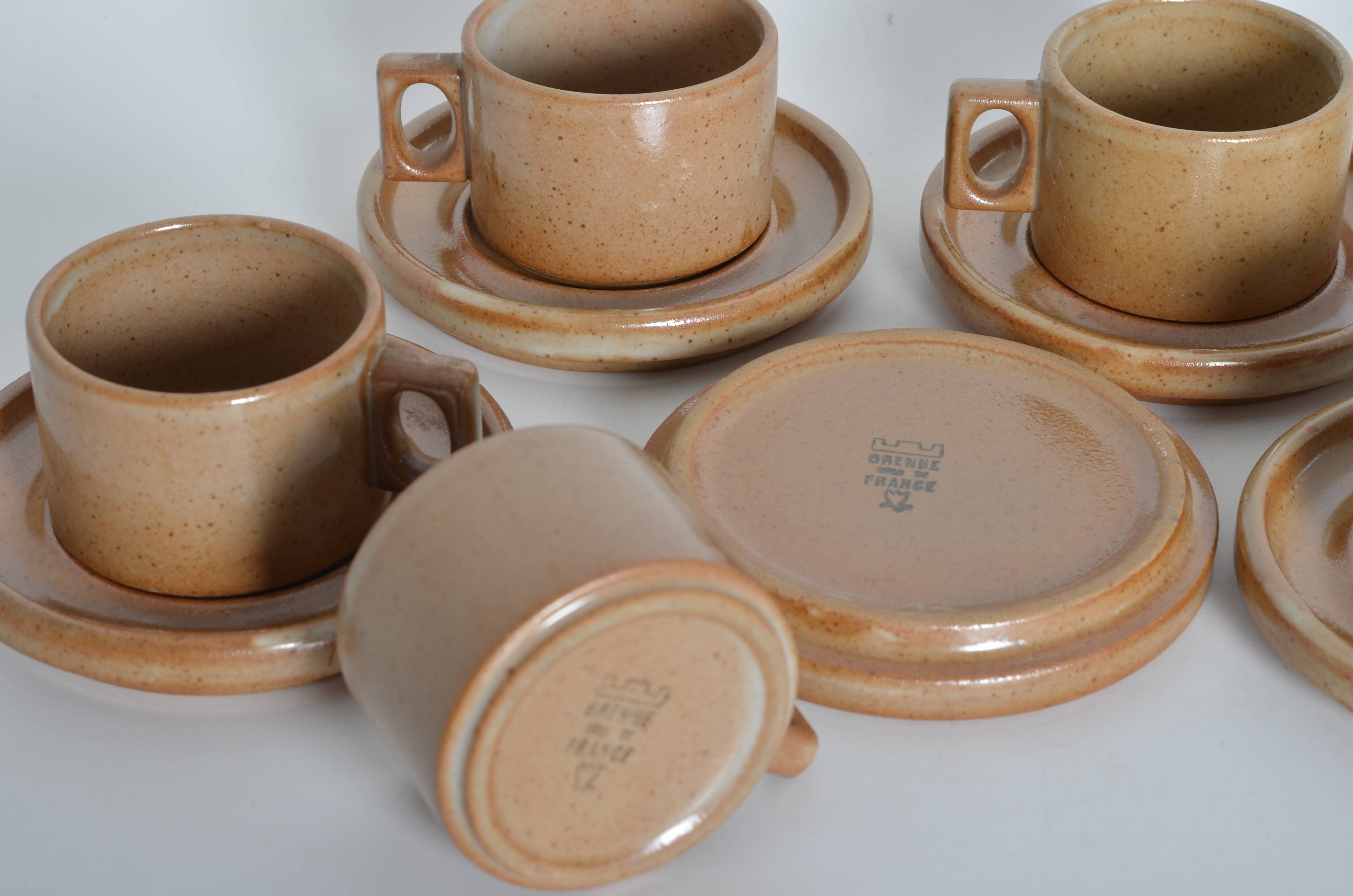 Modernist Brenne stoneware coffee cups