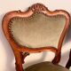 Lot 2 old Louis XV style carved solid walnut chairs late 19th century
