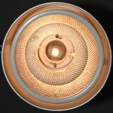 Ceiling lamp indus 2 large spots with a lampshade reflector aluminum