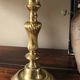 Large twisted brass torch candle holder