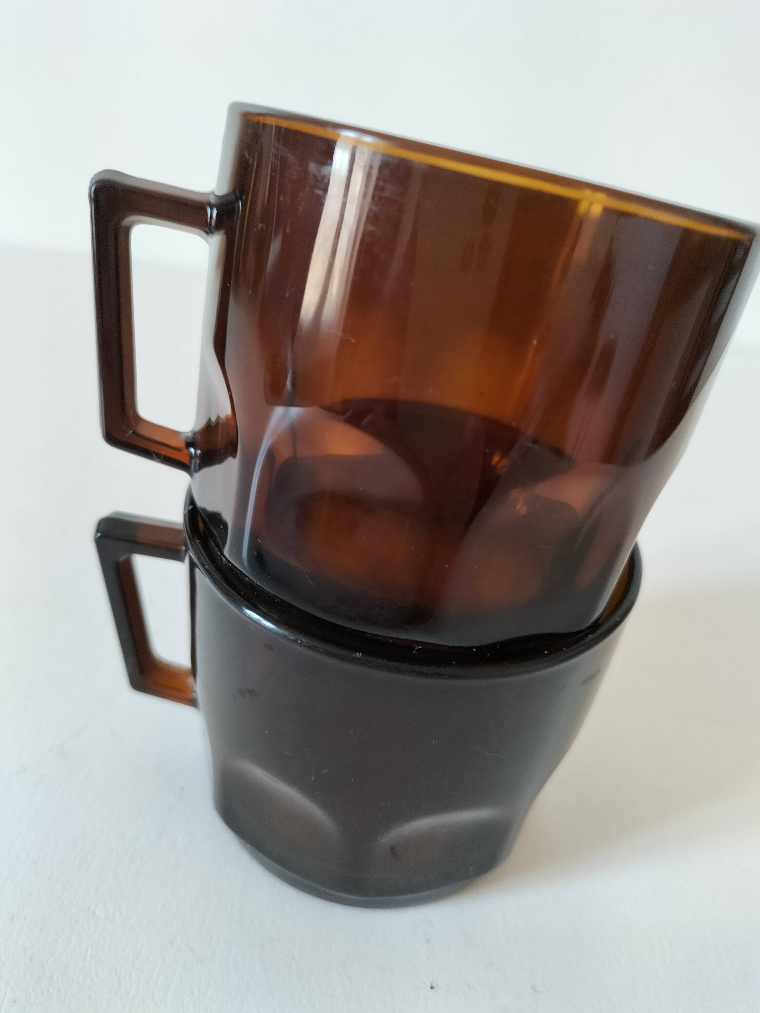 Set of 2 vintage pressed glass cups