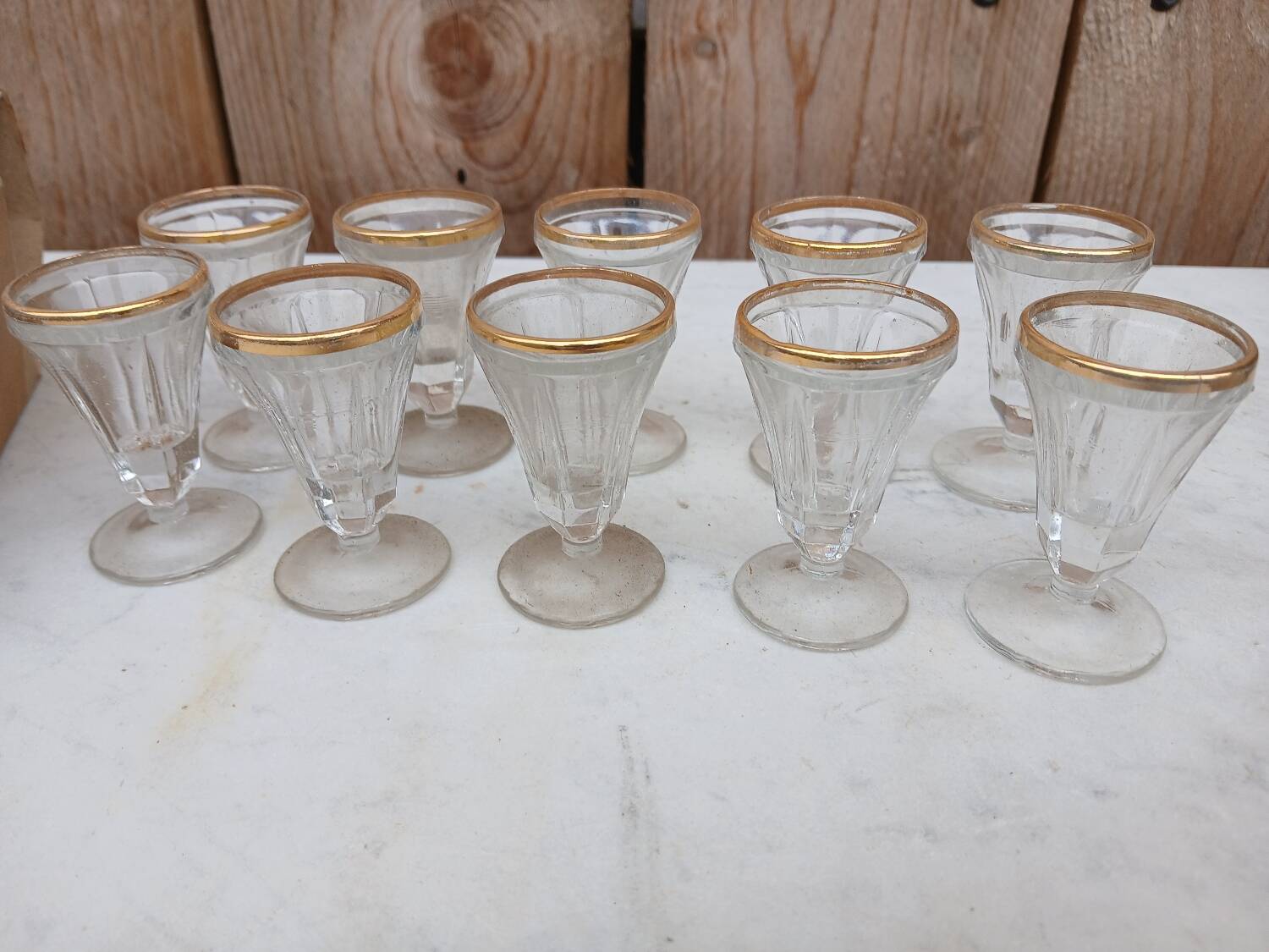 Antique fine champagne glasses