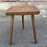 Tabouret ferme sapin bois tripode vintage