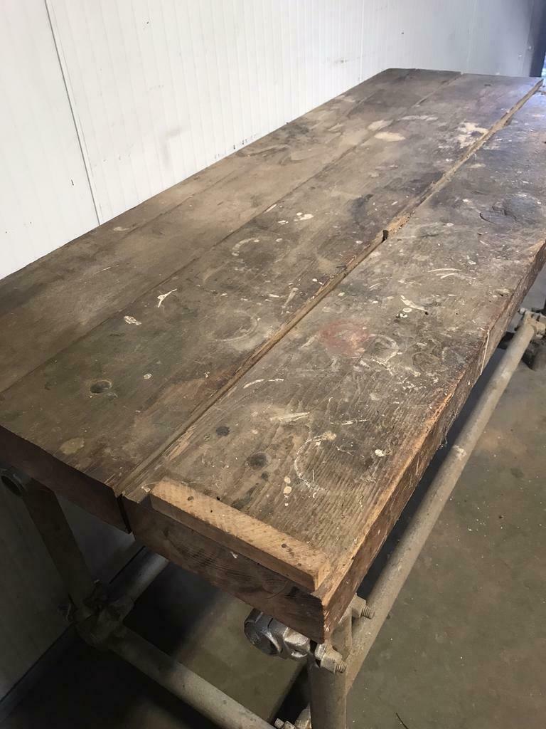 vintage industrial workbench / sidetable / work table