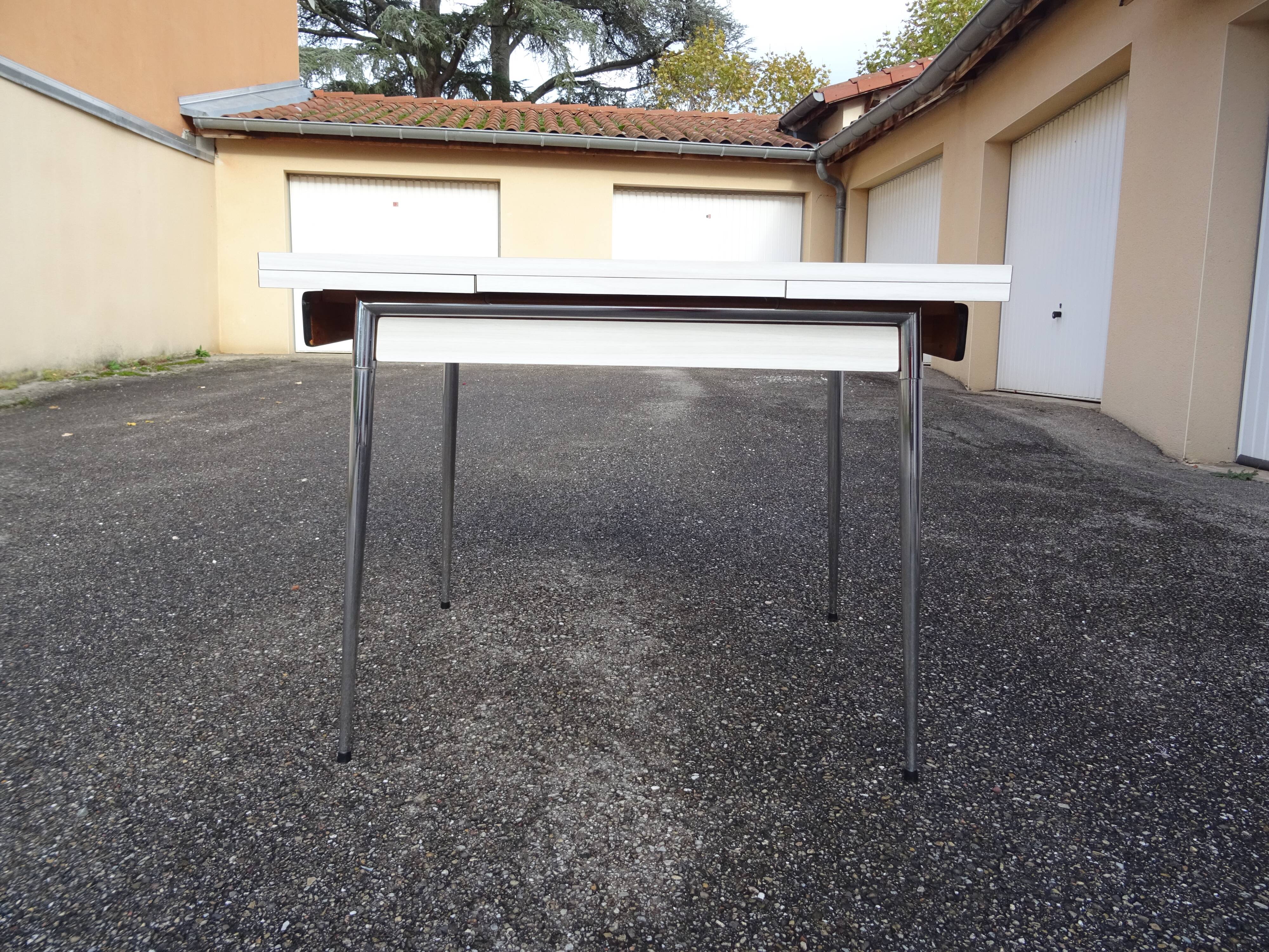 Vintage 60s white formica chrome kitchen table