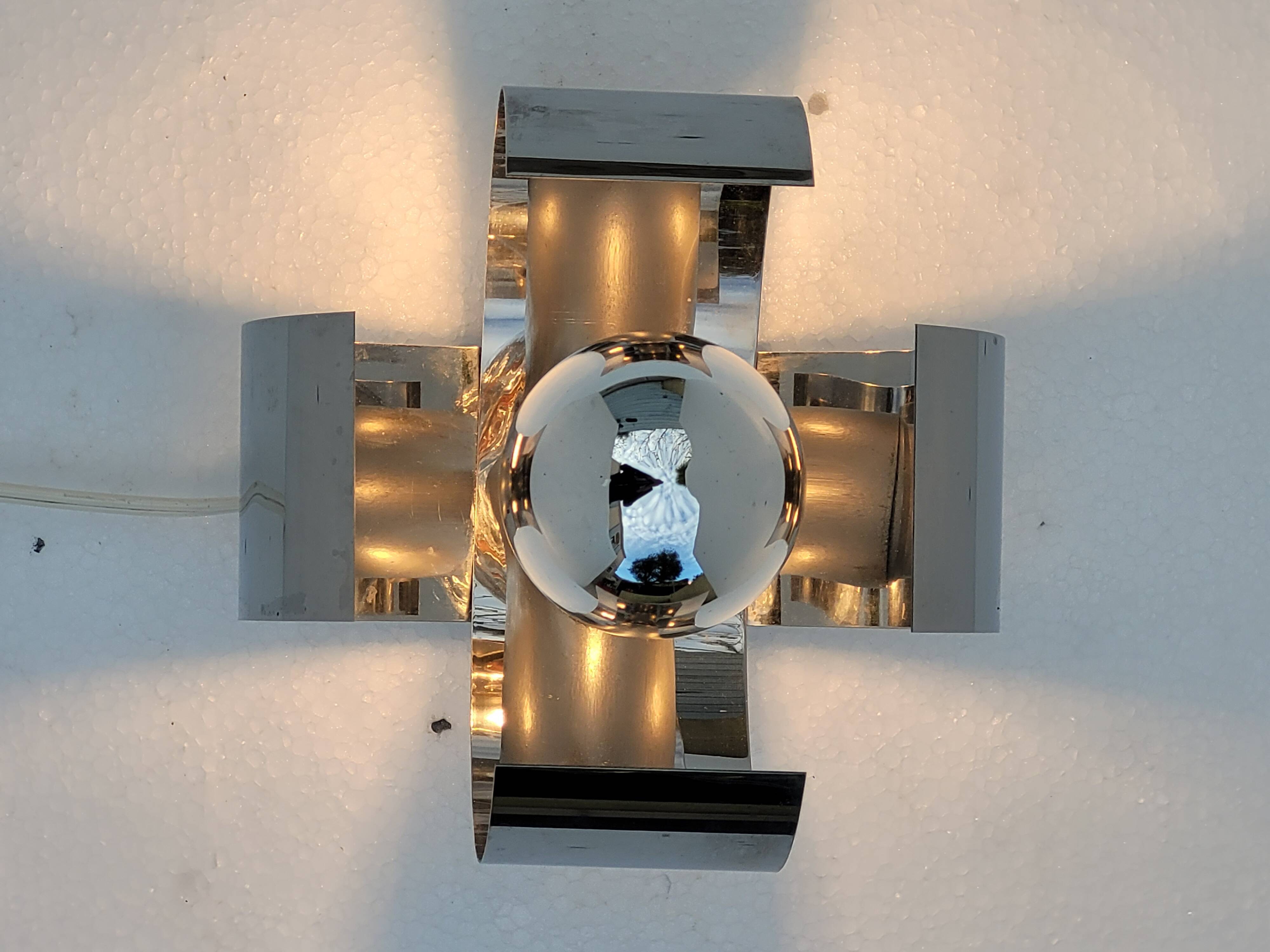 Vintage wall lamp INOX year 70
