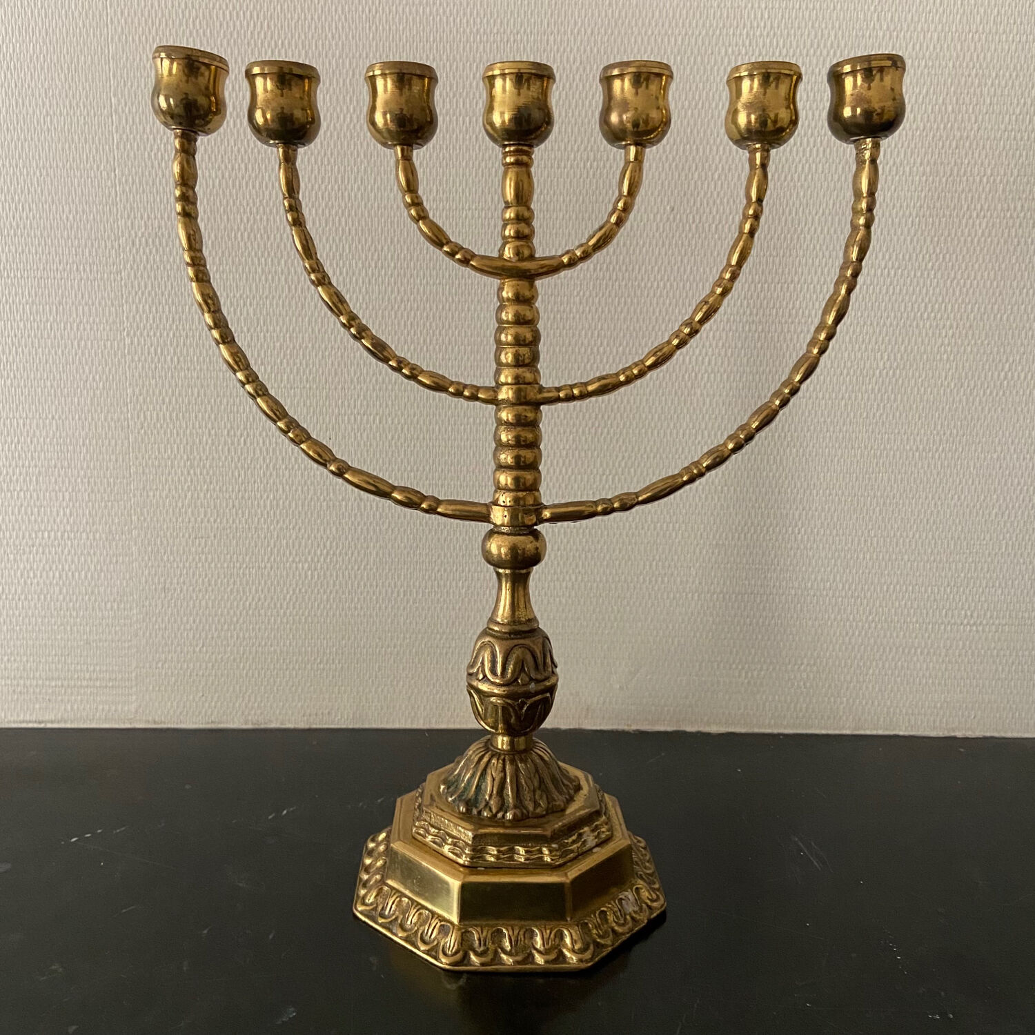 Vintage golden menorah