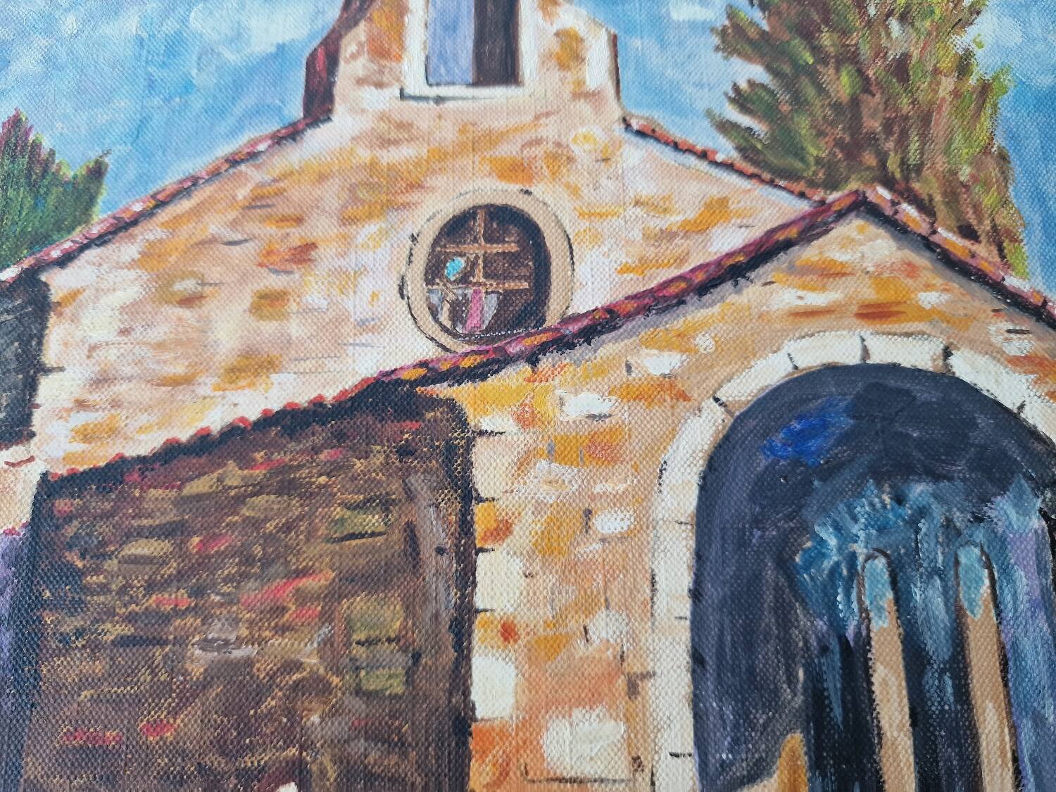 Vintage Provençal painting on canvas