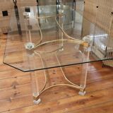 Large designer table with glass top