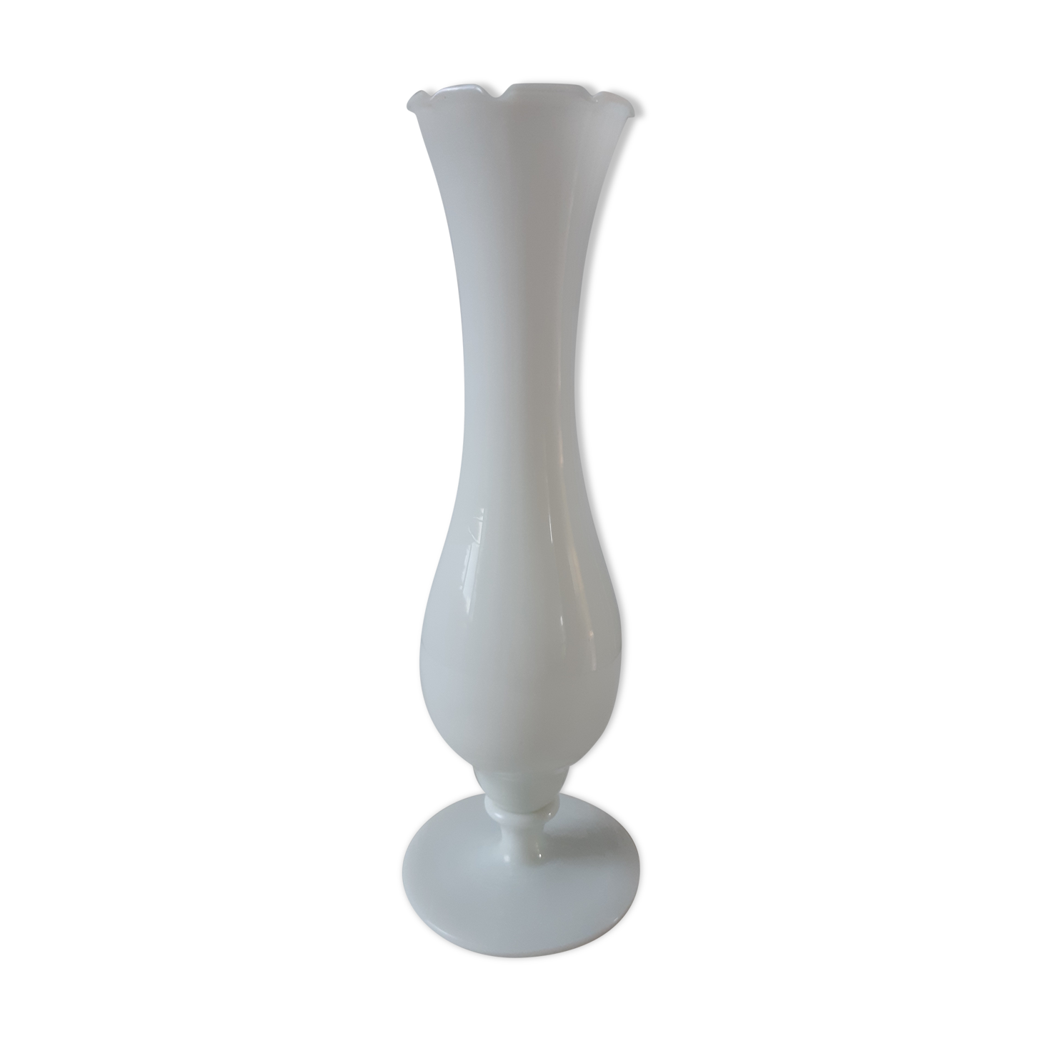 30s toothed opaline vase