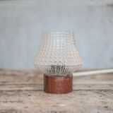 Vintage table lamp, Philips lamp, wood and glass lamp