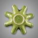 Bowl / centrepiece in green anise and black, Saint-Clément ceramic – Letalle