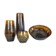 Mid-century modern set of 4 ceramic vases by Upsala-Ekeby "Fiamma" Sweden, 1960s.