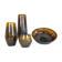 Mid-century modern set of 4 ceramic vases by Upsala-Ekeby "Fiamma" Sweden, 1960s.