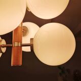Chandelier 6 bulbs Temde Leuchten 1970s