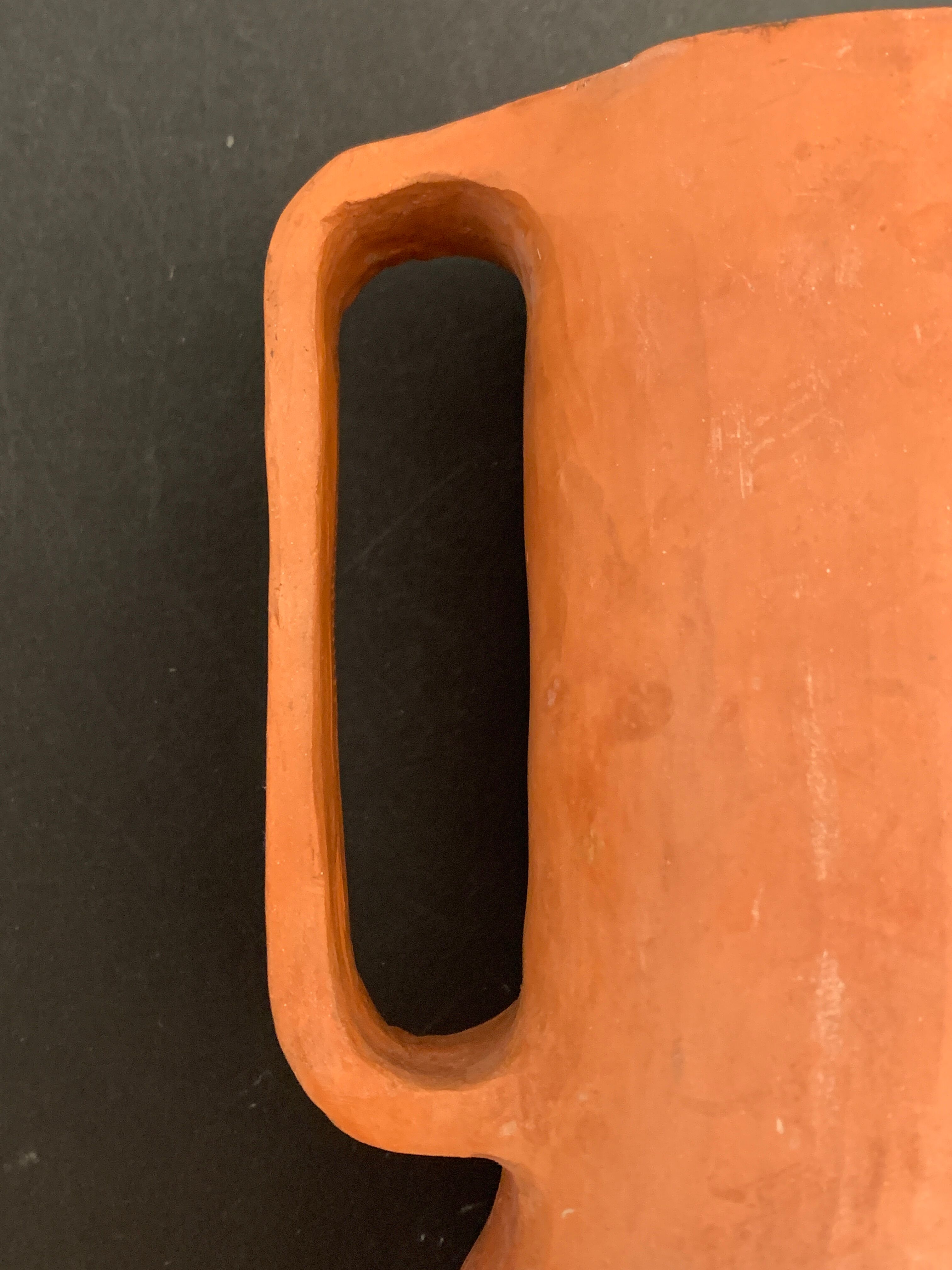 Signed terracotta pitcher or vase