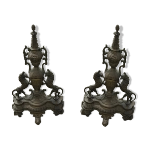Garniture cheminée en bronze