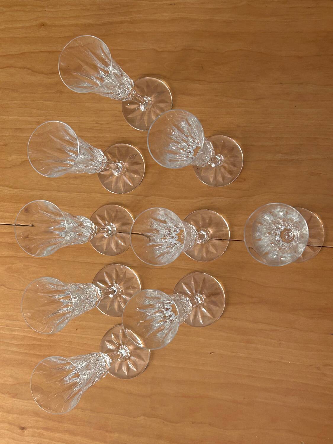 9 Saint Louis cut crystal champagne flutes