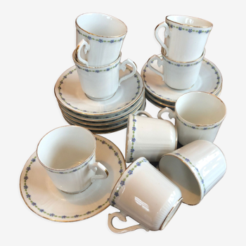 Set of 9 cups and old saucers from Limoges