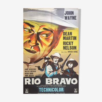 Affiche cinéma "Rio Bravo" John Wayne, Western 80x120cm 1960