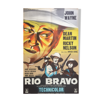 Affiche cinéma "Rio Bravo" John Wayne, Western 80x120cm 1960