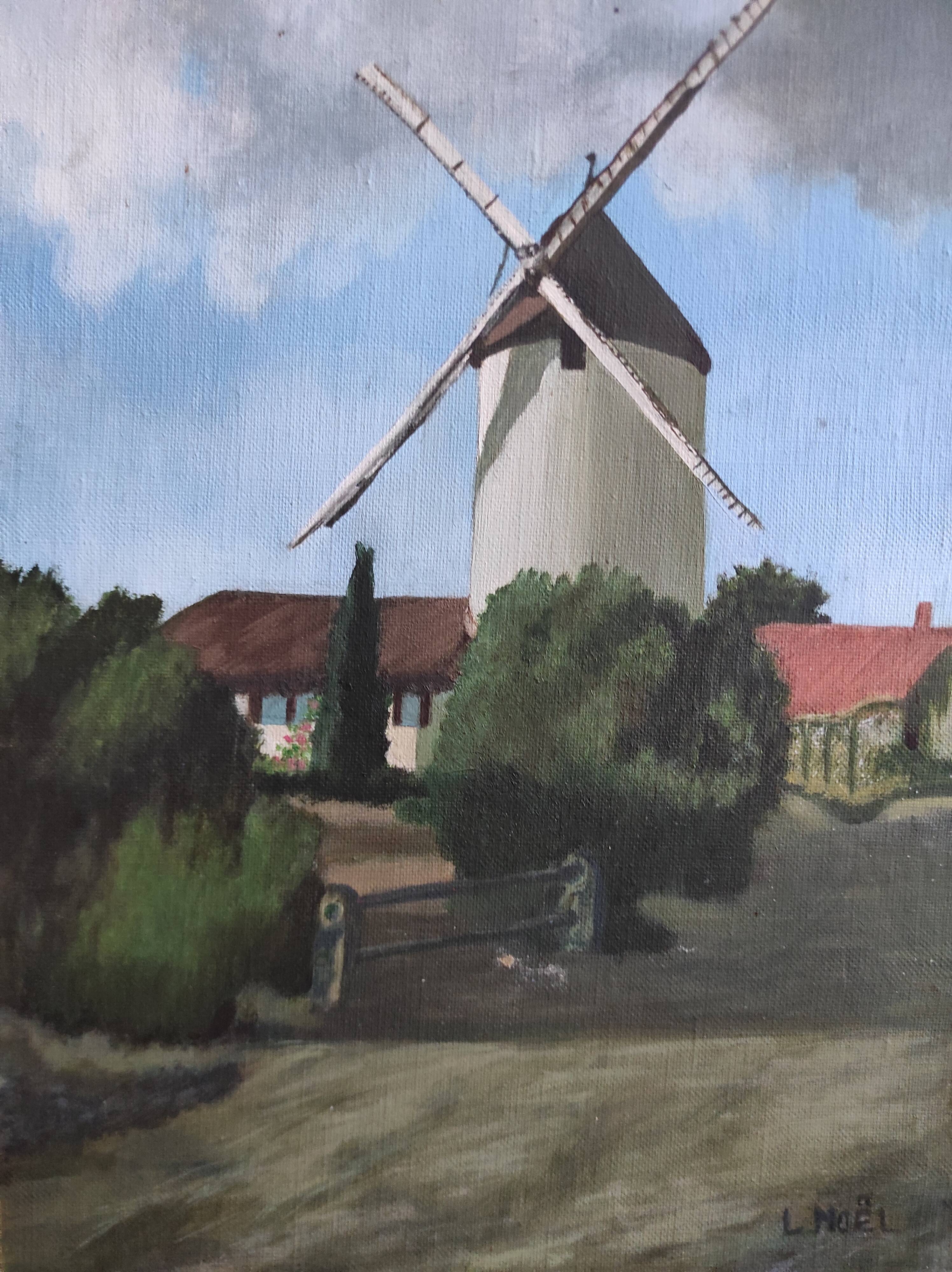 French vintage oil painting, signed L. Nöel