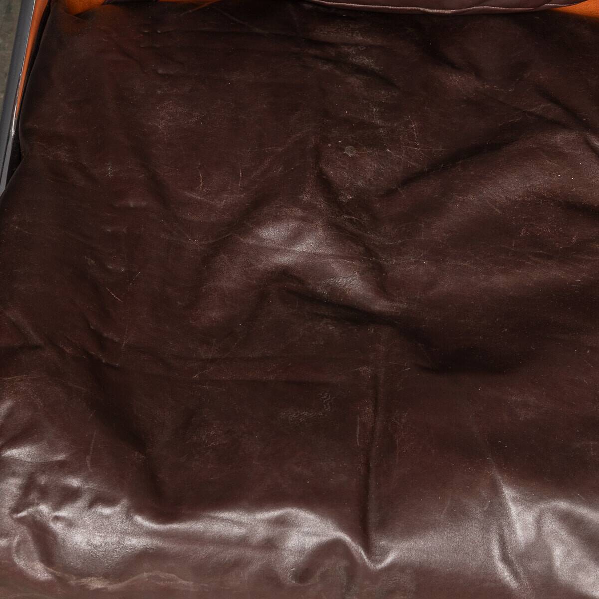A 20thc italian brown leather sofa by gae aulenti for poltronova c.1962