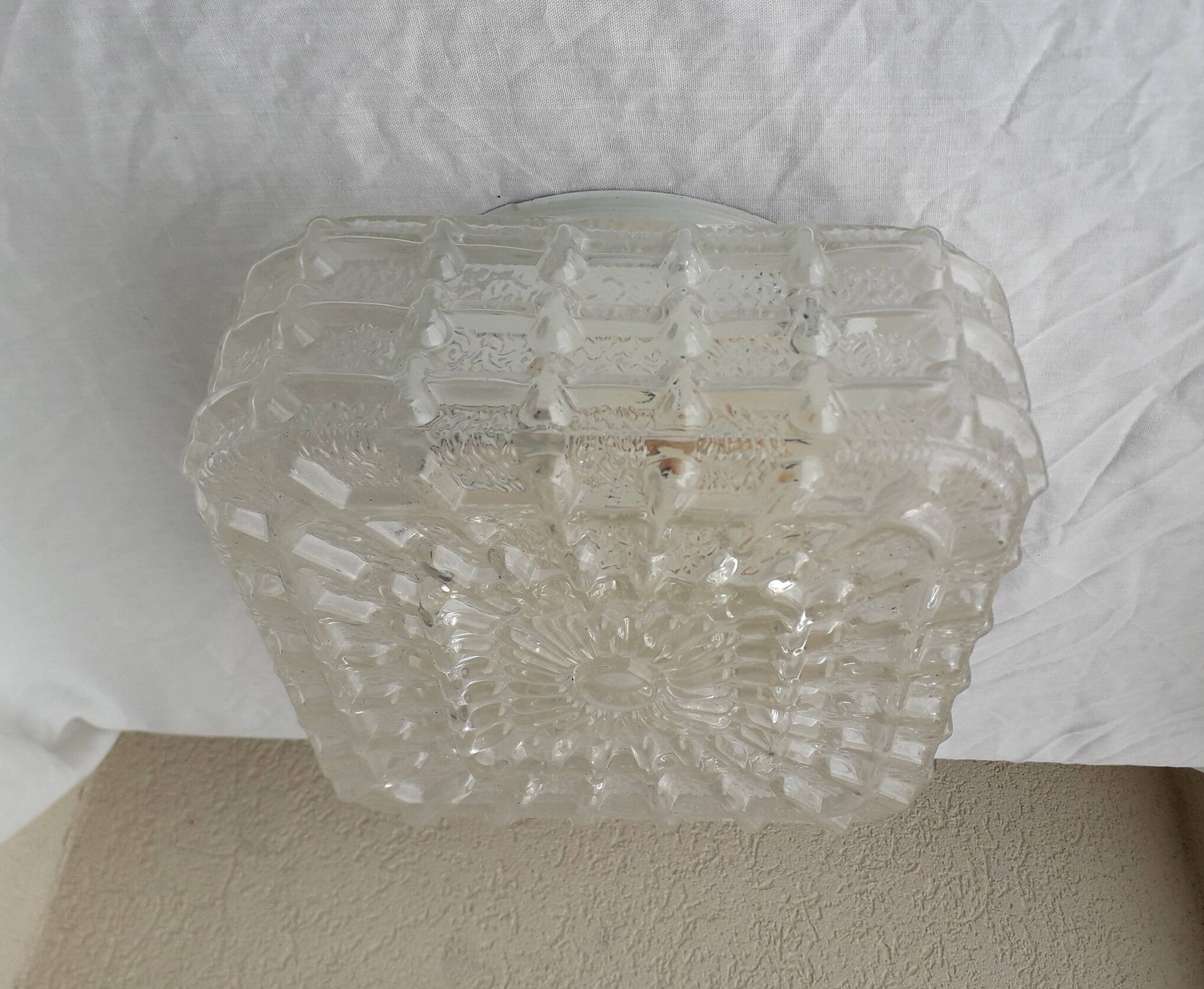 Plafonnier carré en verre