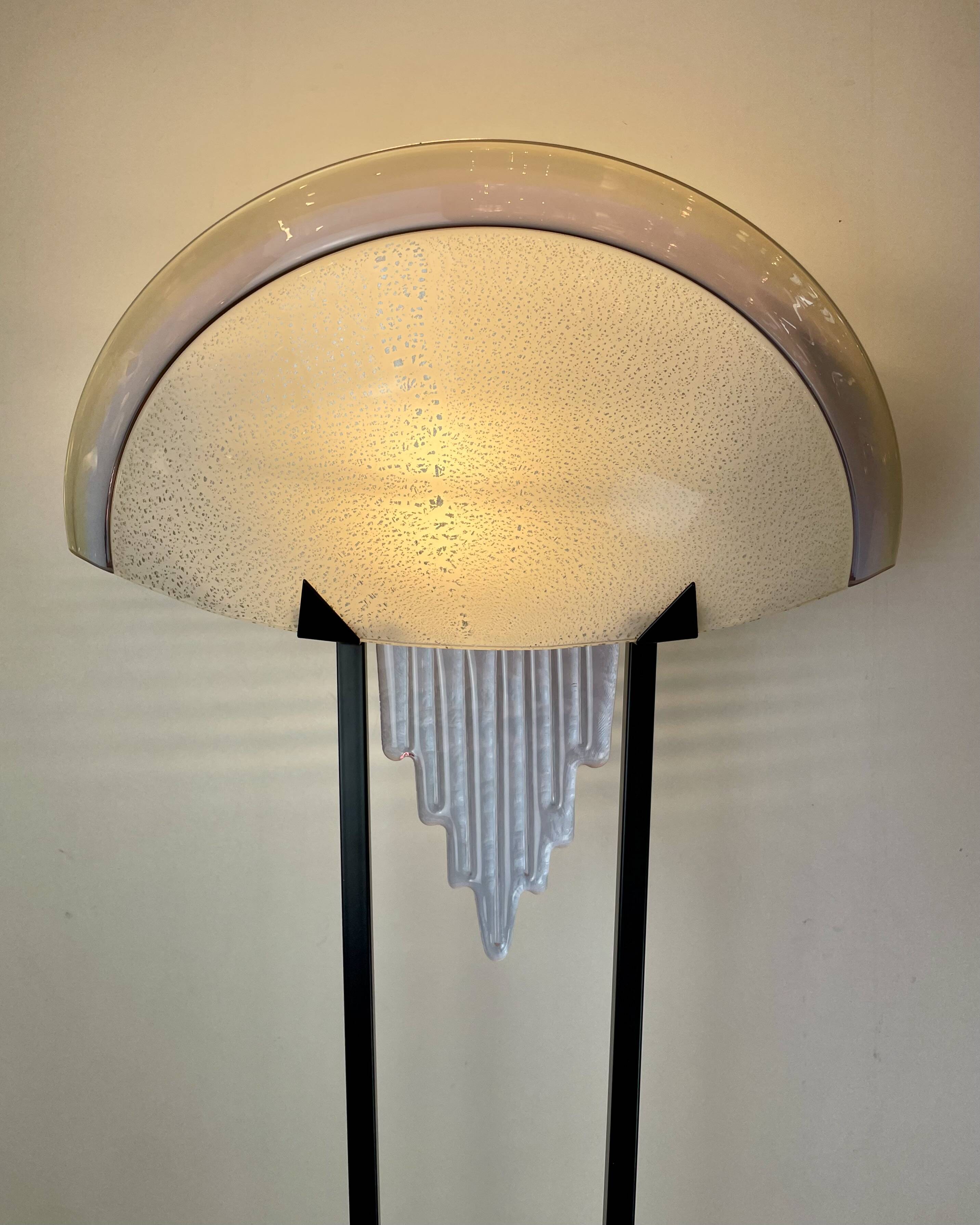 Murano Post-Modern Floor Lamp att. To Mazzega, Italy, 1980s