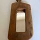 Mirror cubist shape in raw wood Formentera 1970