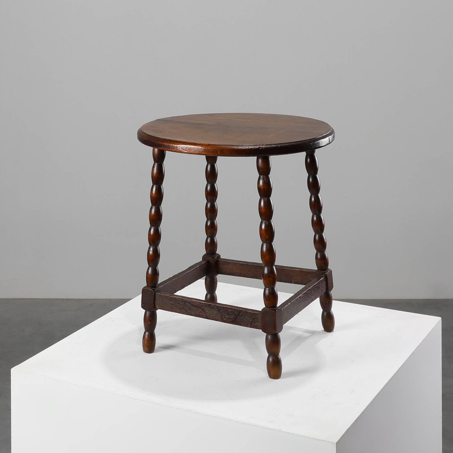 French Provincial Rustic Oak Stool, circa 1900