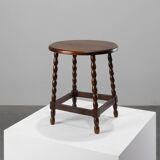 French Provincial Rustic Oak Stool, circa 1900
